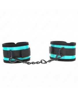 KINK Nylon-Handfessel Klettverschluss Schwarz-Blau 18-32 cm