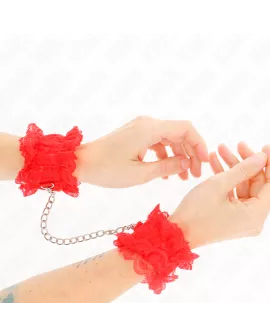 KINK - Elastische Handgelenksfesseln aus Spitze Rot