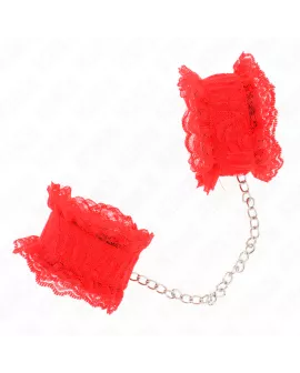 KINK - Elastische Handgelenksfesseln aus Spitze Rot
