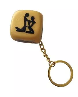 Diablo Picante - Goldener Erotik-Würfel Schlüsselanhänger