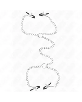 KINK - 4 Kettchen-Nippelklemmen 32 cm mit 14 cm Ketten