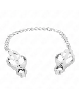 KINK - Japanische Kleblatt-Nippelklammen mit Kette Silber 30 cm