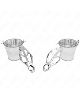KINK - Japanische Kleblatt-Nippelklammen mit Eimer Silber