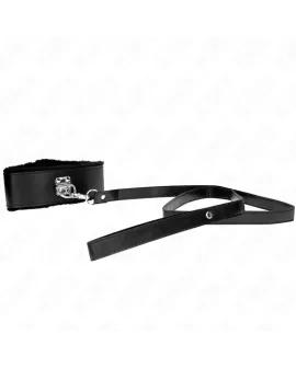 KINK Halskette mit Leine - Schwarz Verstellbar 40-48 cm
