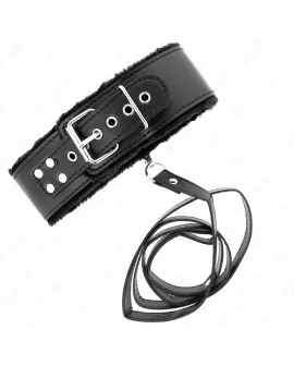 KINK Halskette mit Leine - Schwarz Verstellbar 40-48 cm