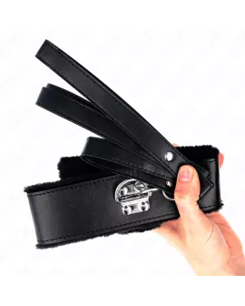 KINK Halskette mit Leine - Schwarz Verstellbar 40-48 cm