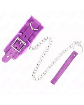 KINK Lila Halsband mit Leine 65 cm - 36-42 cm