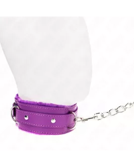 KINK Lila Halsband mit Leine 65 cm - 36-42 cm