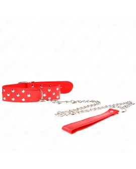 KINK - Rot Verstellbare Nietenband-Halskette mit Gürtel 65 cm