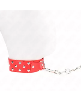 KINK - Rot Verstellbare Nietenband-Halskette mit Gürtel 65 cm