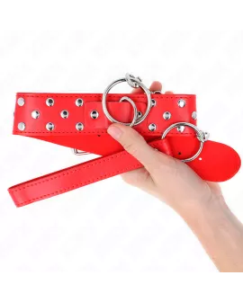 KINK - Rot Verstellbare Nietenband-Halskette mit Gürtel 65 cm