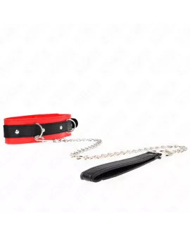 KINK Basis Modell 3 Halsband mit Leine - Rot 53x5cm 65cm