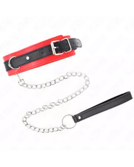 KINK Basis Modell 3 Halsband mit Leine - Rot 53x5cm 65cm