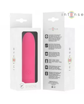 INTENSE - SYMONE USB WIEDERAUFLADBARER VIBRIERENDER BULLET 8 VIBRATIONEN ROSA 10 X 2,2 CM