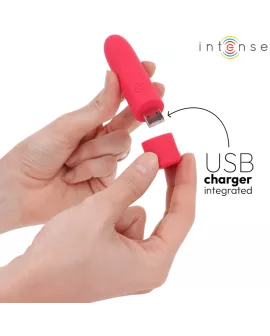 Intense Symone Bullet Vibrator - Rot USB 8 Vibrationen 10x2,2cm