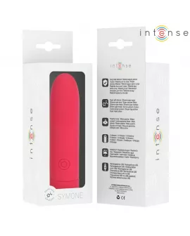 INTENSE - SYMONE USB WIEDERAUFLADBARER VIBRIERENDER BULLET 8 VIBRATIONEN ROT 10 X 2,2 CM