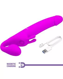 Pretty Love Zanini Strapless Strap-On - 10 Vibrationen Lila