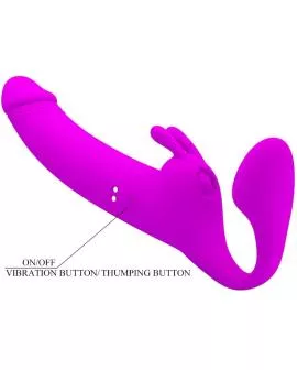 Pretty Love Zanini Strapless Strap-On - 10 Vibrationen Lila