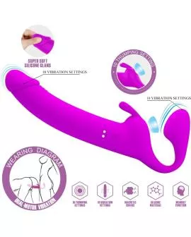 Pretty Love Zanini Strapless Strap-On - 10 Vibrationen Lila