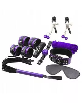 SECRETPLAY - BDSM SET 8PCS PURBLE / BLACK.
