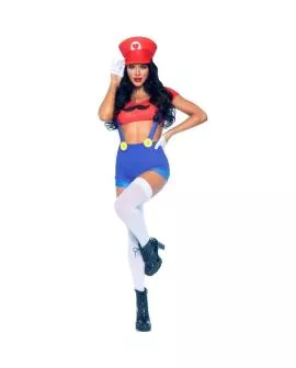 Leg Avenue - Sexy Kostüm Mario Bros Rot/Blau S
