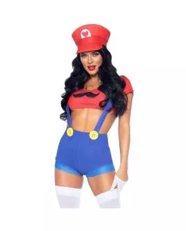LEG AVENUE - Sexy Mario Bros Kostüm Rot/Blau M