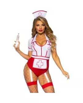 Leg Avenue - Sexy Krankenschwesterkostüm Rot/Weiß M