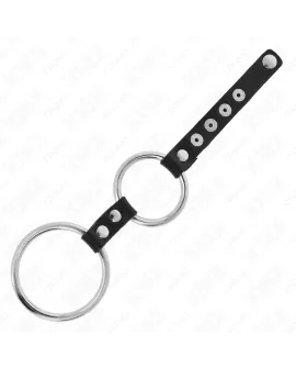 KINK - Doppelter Peniring Metall 3,8-5 cm Leder