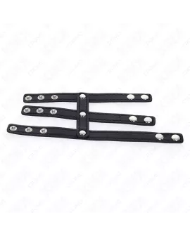 KINK - Dreifach Leder Penisring mit Druckverschluss