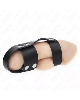 KINK - Peniskäfigring Leder mit verstellbarem Hockentrenner