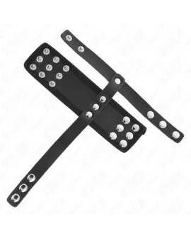 KINK - Peniskäfigring aus Leder mit verstellbarem Hockentrennergurt
