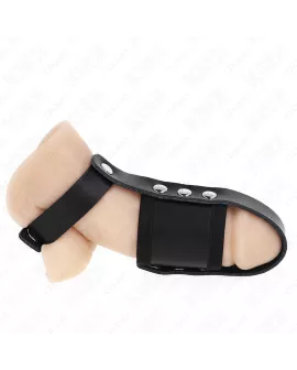 KINK - Peniskäfigring aus Leder mit verstellbarem Hockentrennergurt