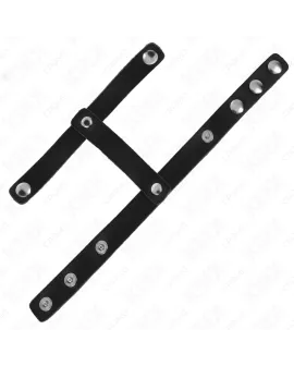 KINK - Verstellbarer Peniring aus Leder und Hodenteilgurt