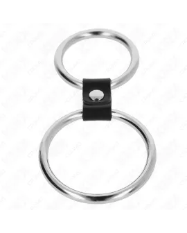 KINK - Doppelter Peniring Metall 3,7-5 cm Lederband Modell 1