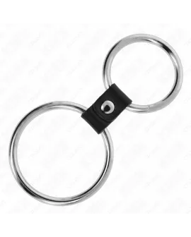 KINK - Doppelter Peniring Metall 3,7-5 cm Lederband Modell 1