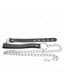 KINK - Leder Peniring mit Riemen 21,5 x 2 cm und Kette 60 cm