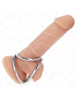 KINK Dreifach Chrom Metall Penisring - 3,2 cm bis 4,5 cm