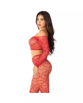 Leg Avenue - Crop Top + Strümpfe Rot Einheitsgröße