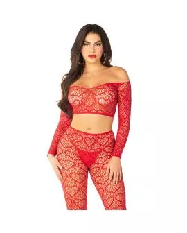 Leg Avenue - Crop Top + Strümpfe Rot Einheitsgröße
