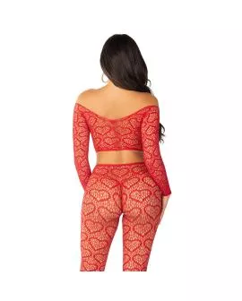 Leg Avenue - Crop Top + Strümpfe Rot Einheitsgröße