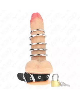 KINK - Leder-Penisring mit Verschlusband 21x2 cm und 5 Ringen