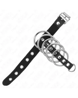 KINK - Leder-Penisring mit Verschlusband 21x2 cm und 5 Ringen