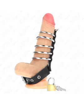 KINK - Leder-Penisring mit Verschlusband 21x2 cm und 5 Ringen