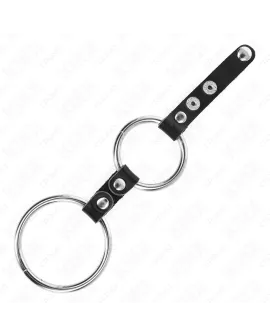 KINK Doppelter Penisring 3,8-5 cm Leder verbunden