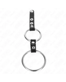KINK Doppelter Penisring 3,8-5 cm Leder verbunden