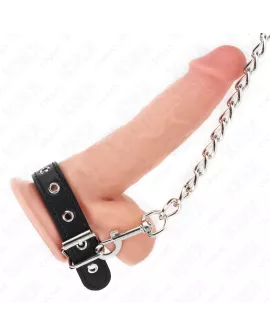KINK - Penisring aus Leder 21,5 x 2 cm mit Kette