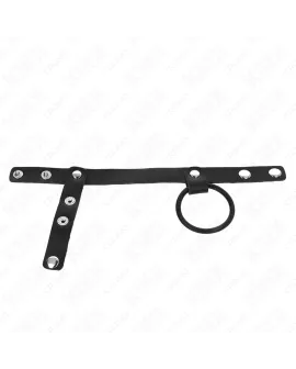 KINK - Silikon Penisring 3,8 cm mit Teiler und Lederband