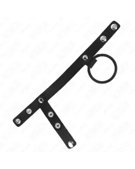 KINK - Silikon Penisring 3,8 cm mit Teiler und Lederband