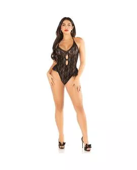 Leg Avenue - Body mit Schleife und Rüschen Schwarz