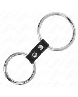 KINK - Doppelter Peniring Metall 3,7-5 cm Lederband Modell 2
